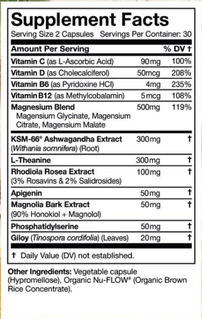 Selfoptima 13-in-1 Cortisol Reducer for Women – KSM-66 Ashwagandha, 500 mg Magnesium Blend, L-Theanine, Rhodiola & Apigenin – 60 Vegan Capsules